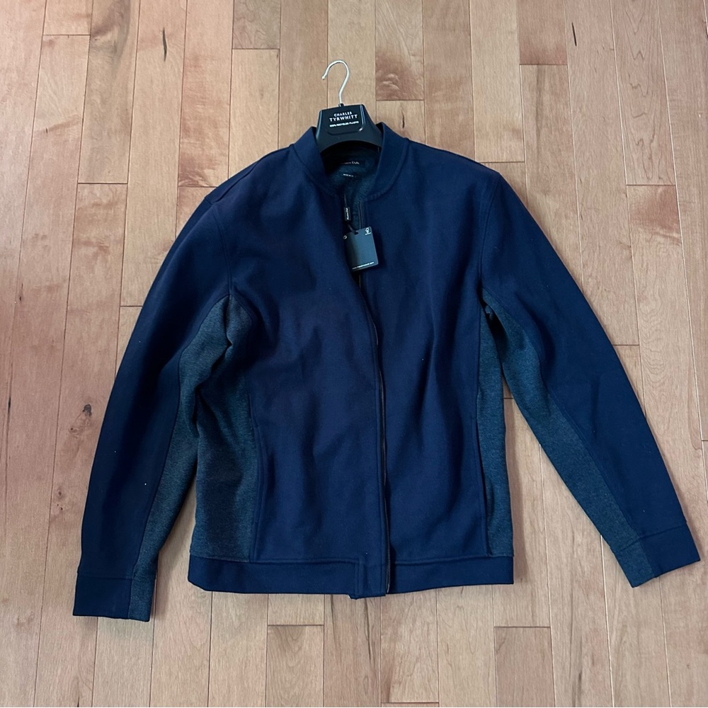 Massimo Dutti NWT men’s XL navy bomber style cardigan